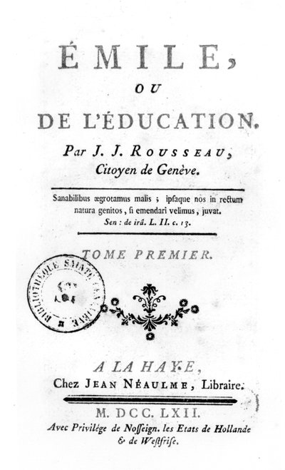 Frontespizio per Emile di Jean-Jacques Rousseau da Netherlandish School
