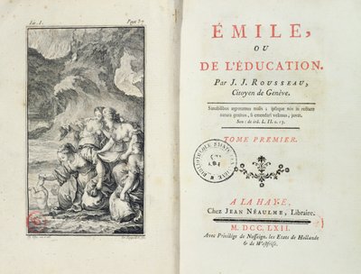 Frontespizio per Emilio di Jean-Jacques Rousseau, 1762 da Netherlandish School