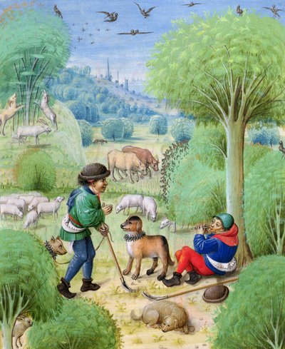 Scena pastorale, dalle Egloghe di Virgilio, 1472-73 da Netherlandish School