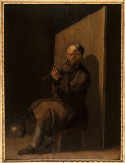 Vecchio suonatore di flauto da Netherlandish School