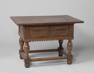 Tavolo da pagamento, c.1600-50 (quercia) da Netherlandish School