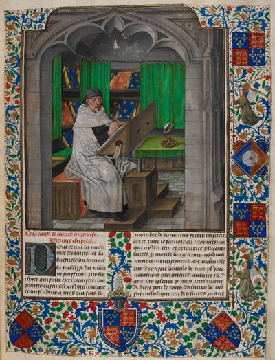 Vincent de Beauvais che legge alla sua scrivania, da 