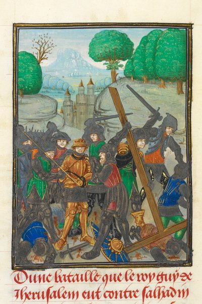 La sconfitta di Guy de Lusignan e la perdita della Santa Croce, illustrazione da 
