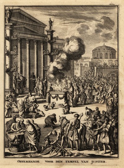 Sacrificio davanti al Tempio di Giove a Roma da Netherlandish School