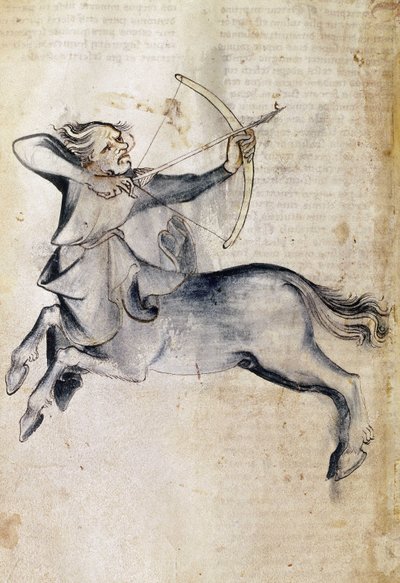 Sloane 3983 f.9v Disegno di Sagittario; da una traduzione di un trattato astrologico persiano, 