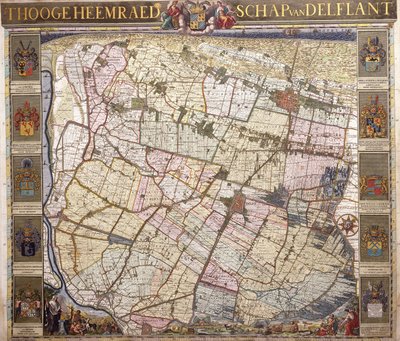 Mappa murale di Delftland da Netherlandish School