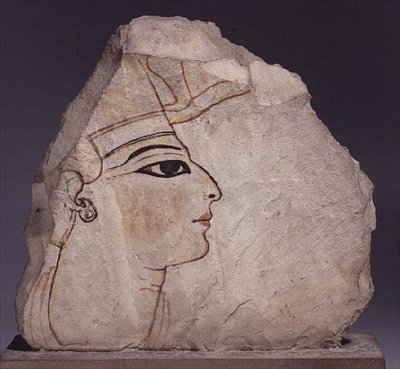 Ostracon con il profilo di un re da New Kingdom Egyptian