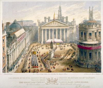 Inaugurazione della Royal Exchange, Città di Londra da Newcombe