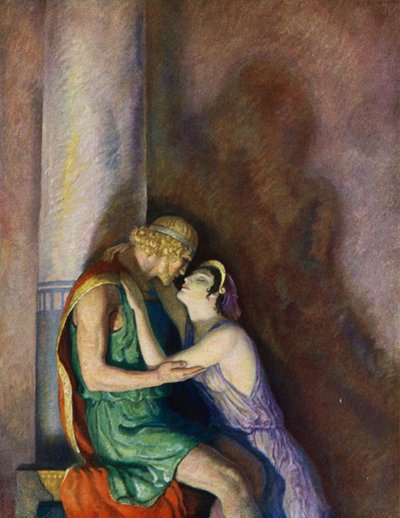 Odissea: Ulisse e Penelope riuniti da Newell Convers (after) Wyeth