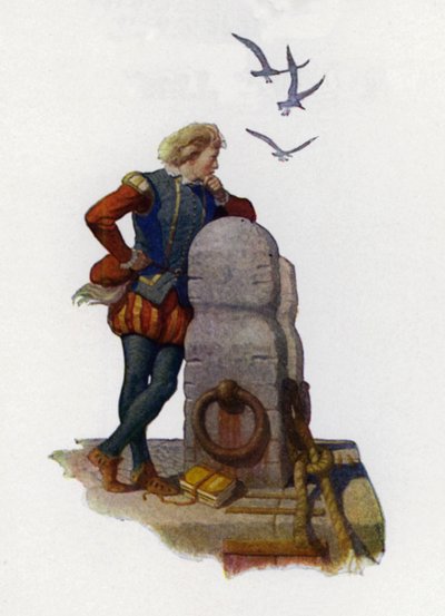 Illustrazione della pagina del titolo per Westward Ho! di Charles Kingsley da Newell Convers (after) Wyeth