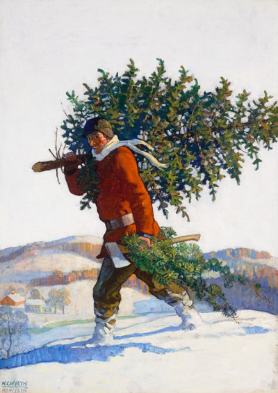 Albero di Natale - Chadds Ford (Illustrazione di copertina di Popular Magazine) da Newell Convers Wyeth