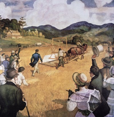Cyrus H. McCormick e la sua mietitrice nel 1837 da Newell Convers Wyeth