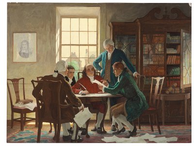 Redazione della Dichiarazione di Indipendenza nel 1776 da Newell Convers Wyeth