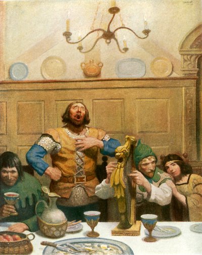 Little John canta al banchetto da Newell Convers Wyeth