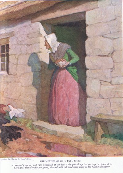 La madre di John Paul Jones: Una donna dal volto tirato e triste apparve alla porta; raccolse il pacco e lo pesò tra le mani da Newell Convers Wyeth