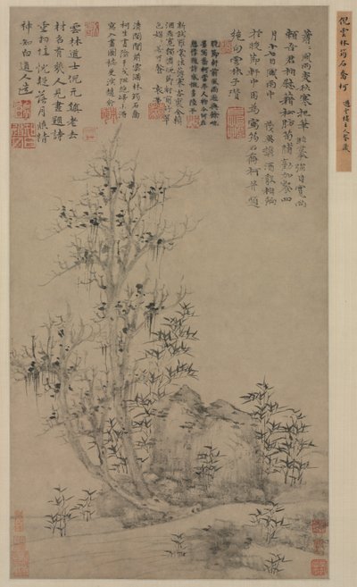 Bambù, Roccia e Albero Alto, c. 1300 da Ni Zan