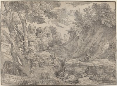 San Girolamo nel deserto da Niccolò Boldrini after Titian