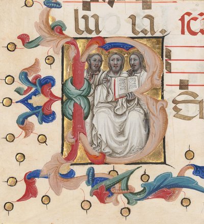 Iniziale B: La Trinità da Niccolò di Giacomo da Bologna