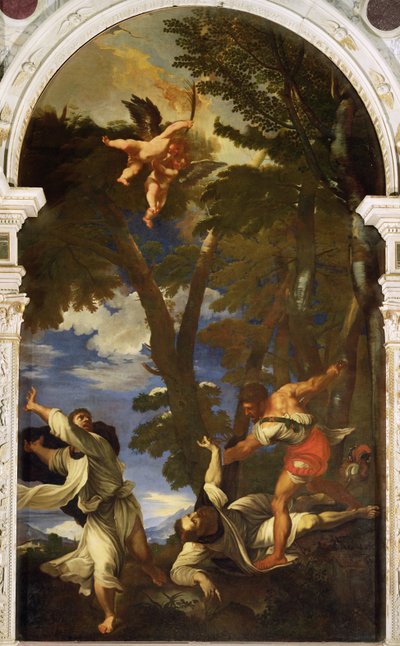 San Pietro Martire pugnalato da assassini a pagamento (copia del dipinto di Tiziano perso nell