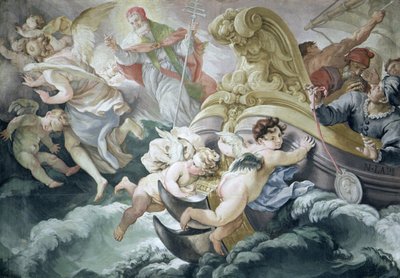 La tempesta miracolosamente calmata al contatto con il medaglione di Pio V da Niccolo Francesco Lapi