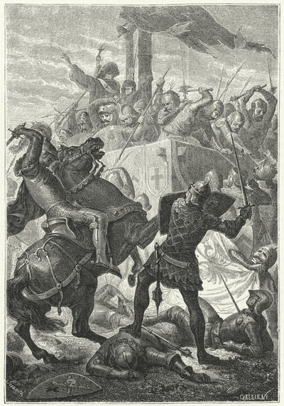 La lotta per il carroccio dei Longobardi nella Battaglia di Cortenova da Niccolo Sanesi