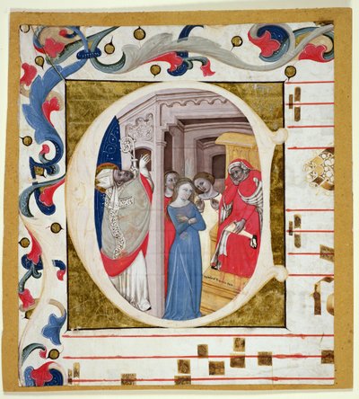 Ms. 278A: Iniziale istoriata tagliata da un antifonario da Niccolo di Giacomo