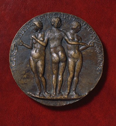 Medaglia raffigurante Le Tre Grazie (bronzo) da Niccolo di Giovanni Fiorentino