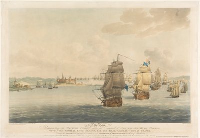 Dopo Pocock, questa stampa rappresenta la flotta britannica sotto il comando dell