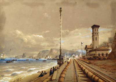 Ferrovia atmosferica a Dawlish, c.1850 da Nicholas Condy