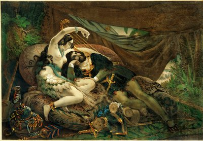 La messicana Alaida, sorella di Zingari, capo azteco, con Cortes nella sua tenda ... da Nicholas Eustache (after) Maurin