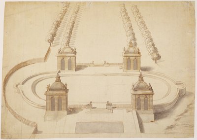 Progetto per un campo da bocce, Hampton Court, c.1689-91 da Nicholas Hawksmoor