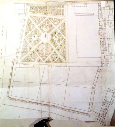 Piano del sito e rilievo di The Wilderness, Hampton Court, c.1710-14 da Nicholas Hawksmoor