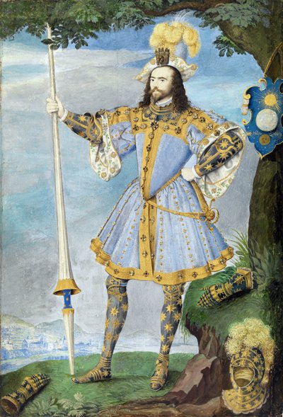 Ritratto di George Clifford, terzo conte di Cumberland (1558-1605), navigatore. Miniatura ad acquerello su pergamena di Nicholas Hilliard (1547-1618), ca. 1590 da Nicholas Hilliard