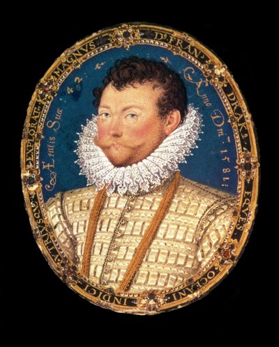 Ritratto di Sir Francis Drake, 1581 da Nicholas Hilliard