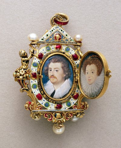 Ritratti di uomo e donna sconosciuti, c.1590 da Nicholas Hilliard