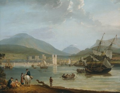 Castello di Caernarvon e baia da Nicholas Pocock