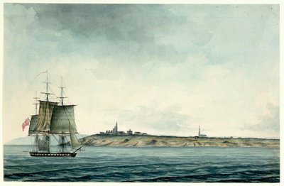 Nave di sesta classe di Sua Maestà che naviga lungo la costa inglese da Nicholas Pocock