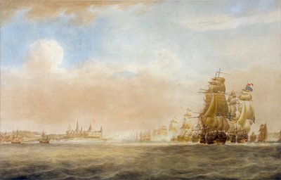 La flotta britannica al largo del Castello di Kronborg, Elsinore, 28 marzo 1801 [prima della Battaglia di Copenaghen] da Nicholas Pocock