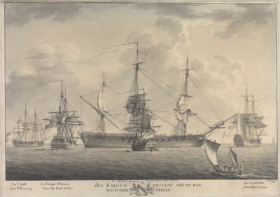 Il Ranger, nave da guerra privata, con i suoi premi da Nicholas Pocock