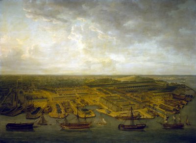 I cantieri e i moli di Plymouth (Inghilterra) da Nicholas Pocock