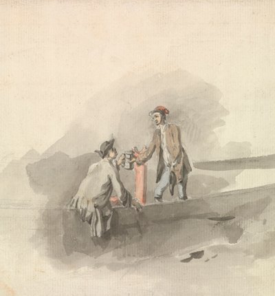 Due Uomini in una Barca che Brindano (?) da Nicholas Pocock