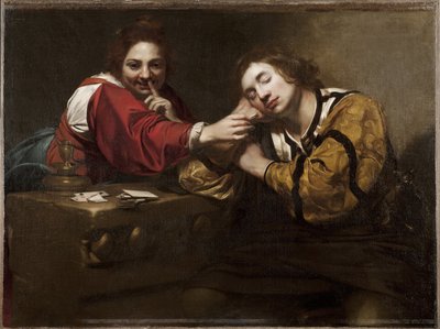 Scena di chiromanzia (Dormiente svegliato da una giovane donna) da Nicholas Renieri