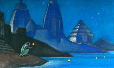 Fiamma della felicità sul Gange, 1947 da Nicholas Roerich
