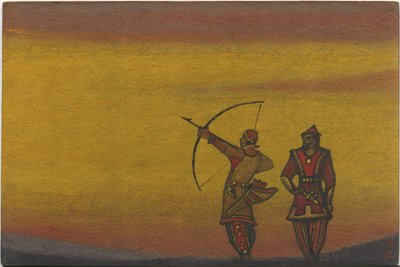 Polovtsiani, uno con un arco, costume per "Danza Polovtsiana" dall