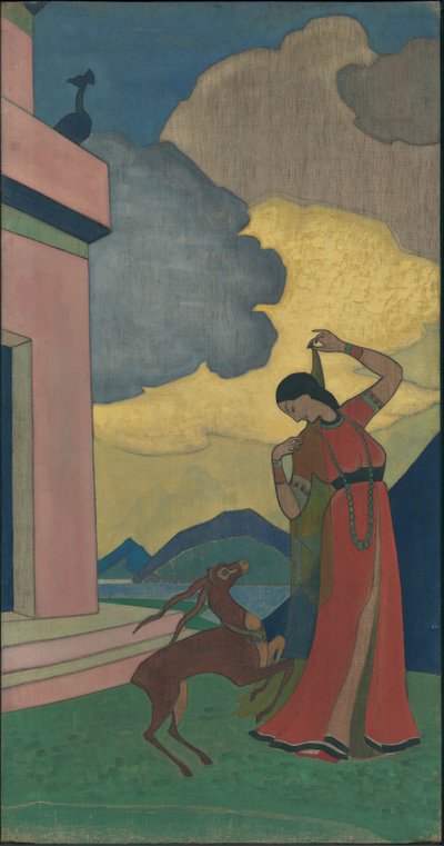 Canto del mattino, pannello decorativo, serie "Sogni di saggezza", 1920 da Nicholas Roerich