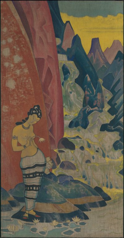 Canto della cascata, pannello decorativo, serie "Sogni di saggezza", 1920 da Nicholas Roerich