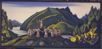Scenografia per il balletto La Sagra della Primavera di I. Stravinsky, 1945 da Nikolai Konstantinowitsch Roerich