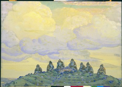 Il grande sacrificio: decorazione per il balletto "La sagra della primavera" di Igor Stravinsky, 1910 da Nicholas Roerich