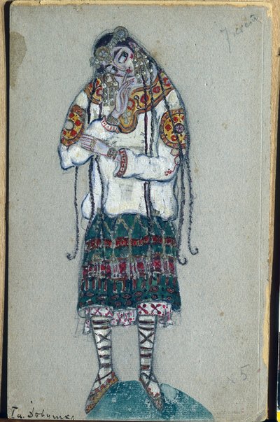 La giovane ragazza, costume per il balletto "La sagra della primavera" di Igor Stravinsky, 1912 da Nicholas Roerich
