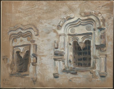 Finestre di una casa del XVII secolo, Pskov, da "Studi da un viaggio attraverso le vecchie città russe", 1903 da Nicholas Roerich